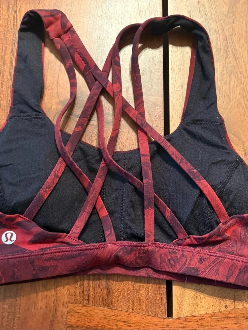 lululemon athletica Strappy Sports Bra - Maroon Swirl